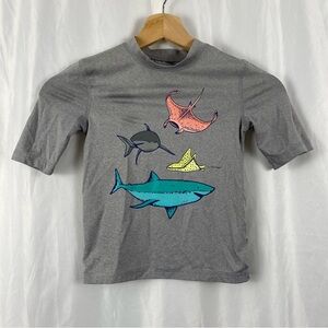 Cat & Jack Toddler Boy Heather Gray Swim Shirt Size XS.4/5 Shark